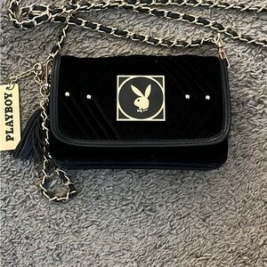PLAYBOY Black Quilted Crossbody Bag
